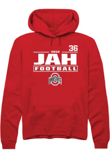 Omar Jah Ohio State Buckeyes Mens Red Football NIL Stacked Box Player Hood