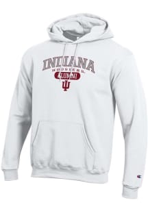 Champion Indiana Hoosiers Mens White Pill Alumni Powerblend Long Sleeve Hoodie