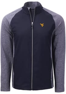 Cutter and Buck West Virginia Mountaineers Mens Navy Blue Adapt Eco Medium Weight Jacket