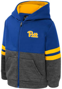 Colosseum Pitt Panthers Toddler Bandit Long Sleeve Full Zip Sweatshirt - Blue