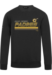 Levelwear San Diego Padres Mens Black Zane Breaker Long Sleeve Crew Sweatshirt
