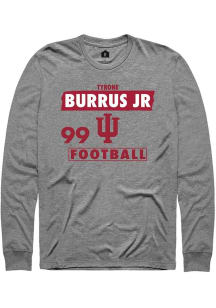 Tyrone Burrus Jr Indiana Hoosiers Grey Football NIL Striped Long Sleeve Player T Shirt