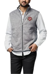 Harvard Crimson Mens Grey Primary Logo Sleeveless Jacket