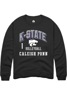 Caleigh Ponn K-State Wildcats Mens Black NIL Arch Logo Player Crew