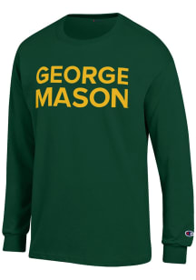 Champion George Mason University Green Primary Logo Long Sleeve T Shirt
