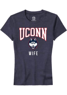 Summit Sportswear UConn Huskies Womens Navy Blue Wife Short Sleeve T-Shirt