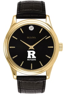 Bulova Rutgers Scarlet Knights Leather Mens Watch