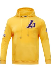 Pro Standard Los Angeles Lakers Mens Gold Classic Chenille Long Sleeve Hoodie