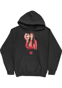 Harper Murray Campus Ink Nebraska Cornhuskers Youth Portrait Hoodie Long Sleeve Player Hoodie Blac..