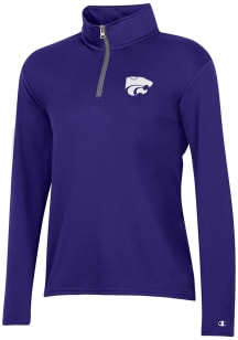 Champion K-State Wildcats Womens Purple Mock Mesh Qtr Zip Pullover