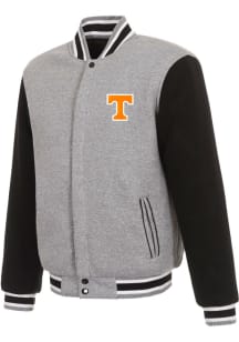 Mens Tennessee Volunteers Reversible Fleece Heavyweight Jacket - Charcoal