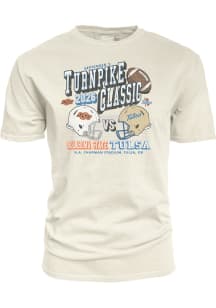 Blue 84 Tulsa Golden Hurricane Ivory Football vs Oklahoma State Cowboys Short Sleeve T Shirt