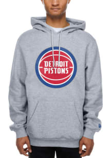 New Era Detroit Pistons Mens Grey Evergreen Long Sleeve Hoodie