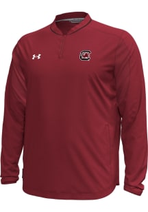Under Armour South Carolina Gamecocks Mens Red Primary Logo Motivate Long Sleeve Qtr Zip Pullover