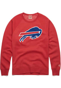 Homage Buffalo Bills Mens Red Primary Logo '74 Long Sleeve Fashion Sweatshirt