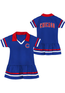 Chicago Cubs Toddler Girls Blue BB Hit Short Sleeve Dress