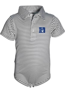 Duke Blue Devils Baby Charcoal Carson Striped Short Sleeve One Piece Polo