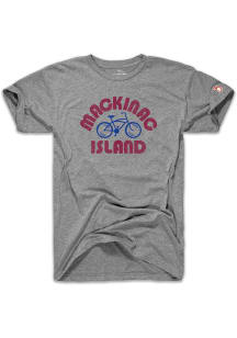The Mitten State Michigan Grey Mackinac Island Bike Short Sleeve Fashion T Shirt
