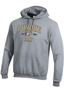 Champion Purdue Boilermakers Mens Grey Est Date Dad Powerblend Long Sleeve Hoodie