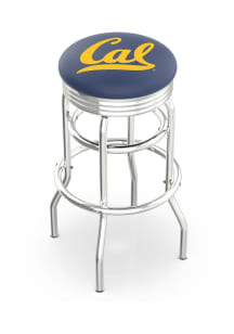 Cal Golden Bears Double-Ring Swivel Chrome Pub Stool - Black