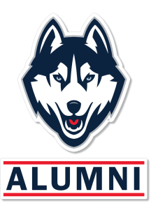 UConn Huskies 3 Inch Alumni Auto Decal - Navy Blue
