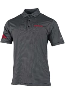 Columbia Arkansas Razorbacks Mens Black Double Hit Vault Short Sleeve Polo