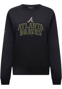 Levelwear Atlanta Braves Womens Black Yvette Arch AR W Crew Sweatshirt
