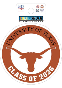 Texas Longhorns Class of 2026 Durable Stickers - Burnt Orange