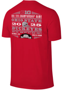 Ohio State Buckeyes Red 2025 Big 10 Football Championships Short Sleeve T Shirt