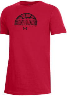 Under Armour Maryland Terrapins Youth Red Basketball Team Graphic Short Sleeve T-Shirt