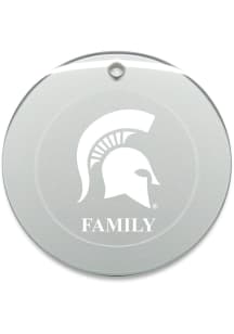 Michigan State Spartans Family Round Ornament - White