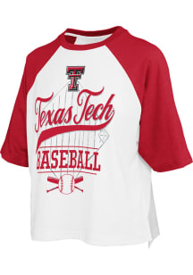 Pressbox Texas Tech Red Raiders Womens White Rounders Short Sleeve T-Shirt
