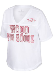 Colosseum Arkansas Razorbacks Womens White Shiz Short Sleeve T-Shirt