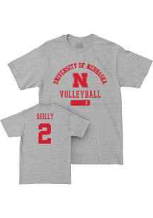 Bergen Reilly Nebraska Cornhuskers Grey NIL Varsity Short Sleeve Player T Shirt