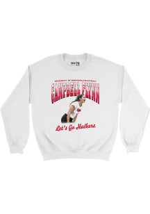 Campbell Flynn  Campus Ink Nebraska Cornhuskers Youth White For The Win Crew Long Sleeve Crew Swea..