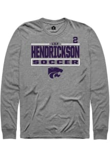 Lily Hendrickson K-State Wildcats Graphite NIL Stacked Box Long Sleeve Player T Shirt