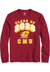 Summit Sportswear Central Michigan Chippewas Maroon Class of 2028 Long Sleeve T Shirt