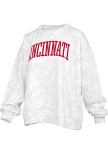 Pressbox Cincinnati Bearcats Womens White Camo Crew Sweatshirt