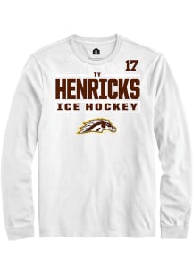 Ty Henricks Western Michigan Broncos White NIL Stacked Box Long Sleeve Player T Shirt