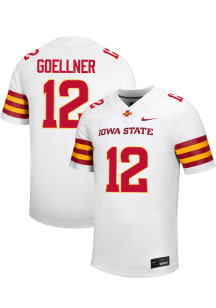 Braden Goellner  Nike Iowa State Cyclones White NIL Name And Number Football Jersey