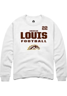 Amarian Louis Western Michigan Broncos Mens White Football NIL Stacked Box Player Crew