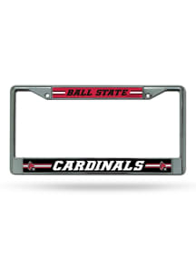 Ball State Cardinals Decal Chrome License Plate Frame - Silver