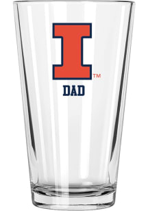 Illinois Fighting Illini Dad 16 oz Pint Glass - White