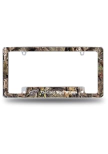 Detroit Red Wings Camo Mossy Oak All Over Chrome License Plate Frame - White