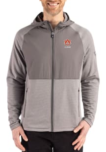 Cutter and Buck Auburn Tigers Mens Graphite Alumni Peshastin Long Sleeve Full Zip Jacket