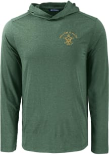 Cutter and Buck William & Mary Tribe Mens Green Coastline Long Sleeve Lightweight Hoodie