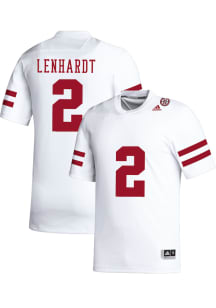 Cameron Lenhardt   Nebraska Cornhuskers White NIL Name And Number Football Jersey