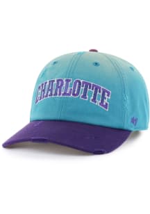47 Charlotte Hornets Hardwood Classic Worn Script Adjustable Hat - Teal