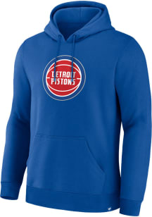 Detroit Pistons Mens Blue Primary Logo Long Sleeve Hoodie