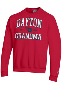 Champion Dayton Flyers Mens Red Est. Date Grandma Powerblend Long Sleeve Crew Sweatshirt
